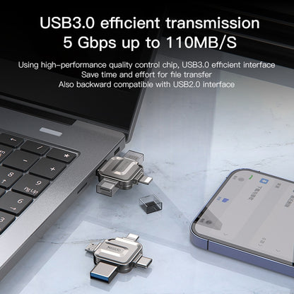 External Memory USB-A 3.0 / Lightning / USB-C / microUSB Yesido FL15, 128Gb