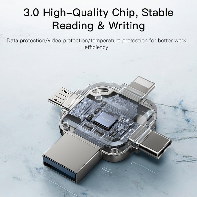 External Memory USB-A 3.0 / Lightning / USB-C / microUSB Yesido FL15, 64Gb