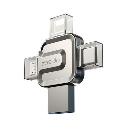 External Memory USB-A 3.0 / Lightning / USB-C / microUSB Yesido FL15, 64Gb