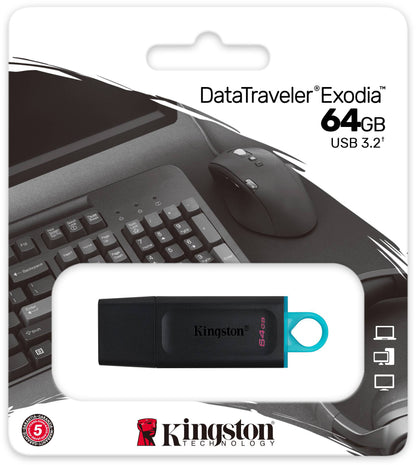 Kingston DT Exodia USB-A 3.2 External Memory, 64Gb DTX/64GB