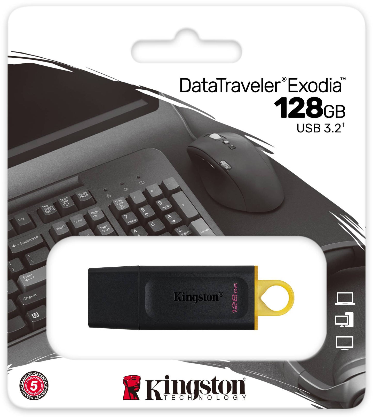 Kingston DT Exodia USB-A 3.2 External Memory, 128Gb DTX/128GB