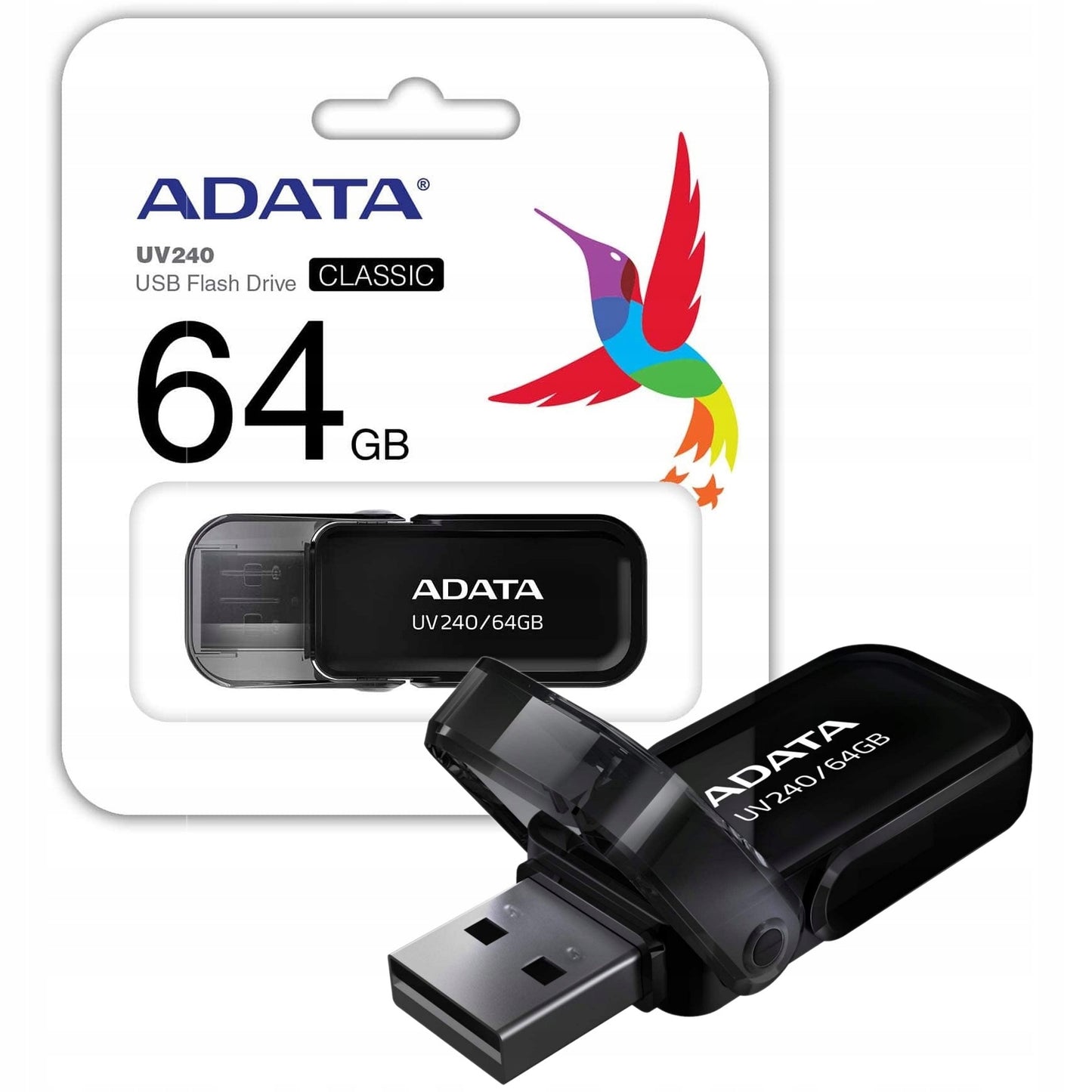 External USB-A Memory Adata UV240, 64Gb AUV240-64G-RBK AUV240-64G-RBK 