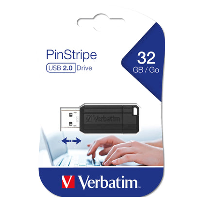 External USB-A Verbatim PenDrive Pinstripe, 32Gb
