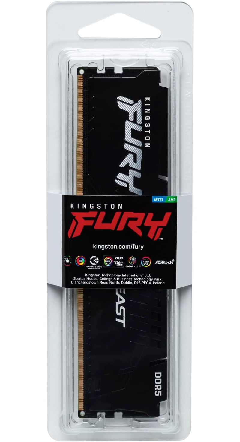 Kingston Fury Beast RAM, DDR5, 8GB, 5600Mhz, Refurbished KF556C40BB-8