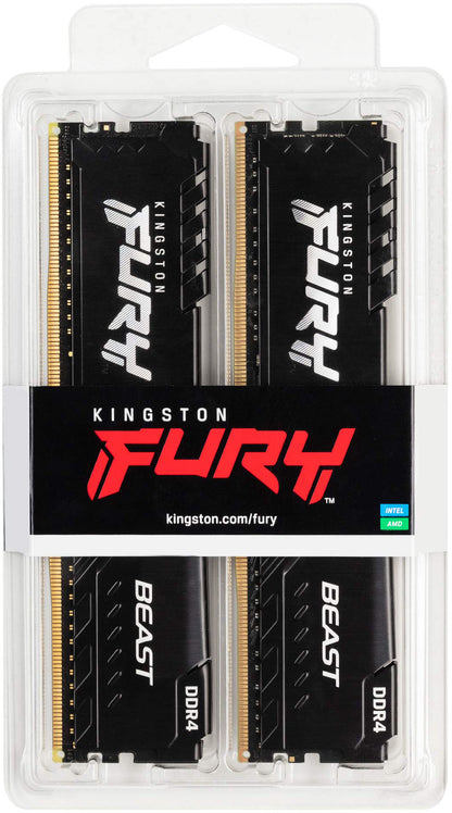 Kingston Fury Beast RAM, DDR4, 2 x 16GB, 3200MHz KF432C16BBK2/32