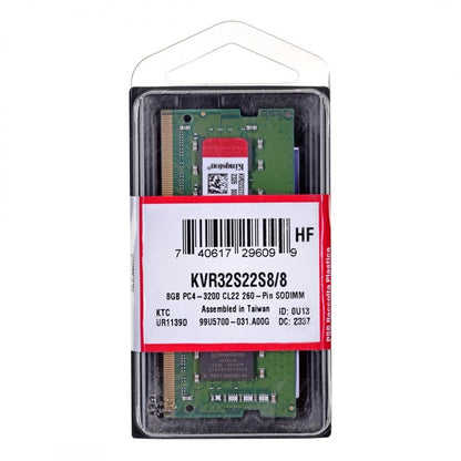 Kingston ValueRAM RAM, DDR4 SODIMM, 8GB, 3200MHz KVR32S22S8/8
