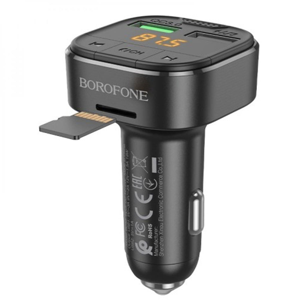 FM Bluetooth Modulator Borofone BC43 Flash, 2 x USB-A - 1 x microSD