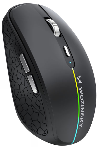 Wireless Gaming Mouse WZK WMGK-1132, 1600DPI, RGB, BT / Wi-Fi, Black
