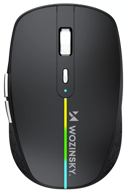 Wireless Gaming Mouse WZK WMGK-1132, 1600DPI, RGB, BT / Wi-Fi, Black