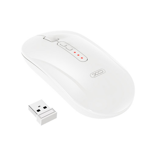 Wireless Mouse XO Design M13 Silent Tri-mode, 1600DPI, BT / Wi-Fi, White