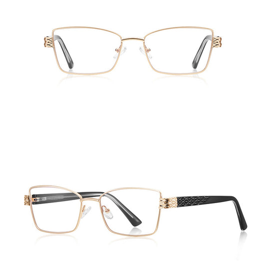 Techsuit 3171 Women's Computer Glasses, Anti-Blue Light, Black Gold