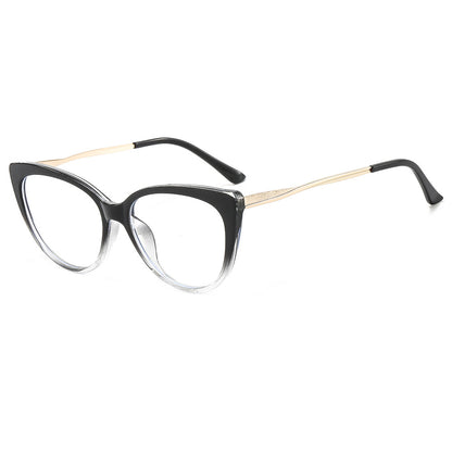 Techsuit F5018-C7 Women's Computer Glasses, Anti-Blue Light, Black Transparent