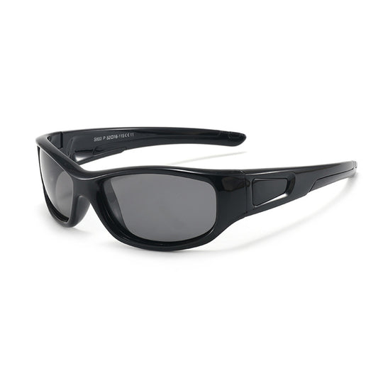 Techsuit 800-C11 Kids' Sports Sunglasses, Polarized, Black