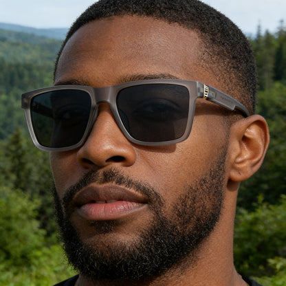 Men's Techsuit 8506 Sunglasses, Polarized, UV Protection, Matte Brown Gray