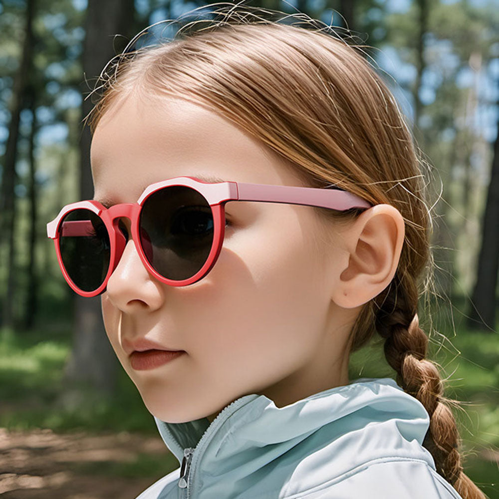 Techsuit 601 Kids Sunglasses, Polarized, UV Protection, Pink Red