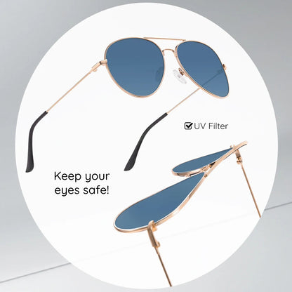 Unisex Techsuit 3025 Sunglasses, UV Protection, Gold Green