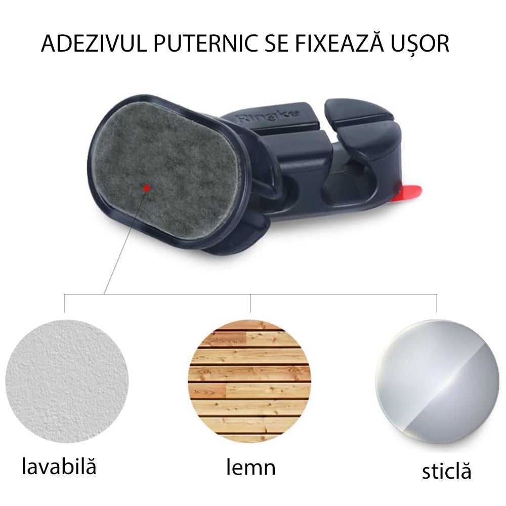 Ringke Cable Organizer, Set of 6 Pieces, Black