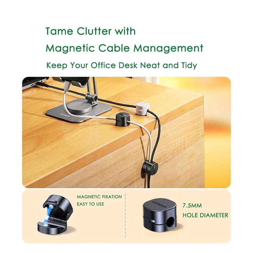 UGREEN LP886 Cable Organizer, Set of 3 Pieces, Black