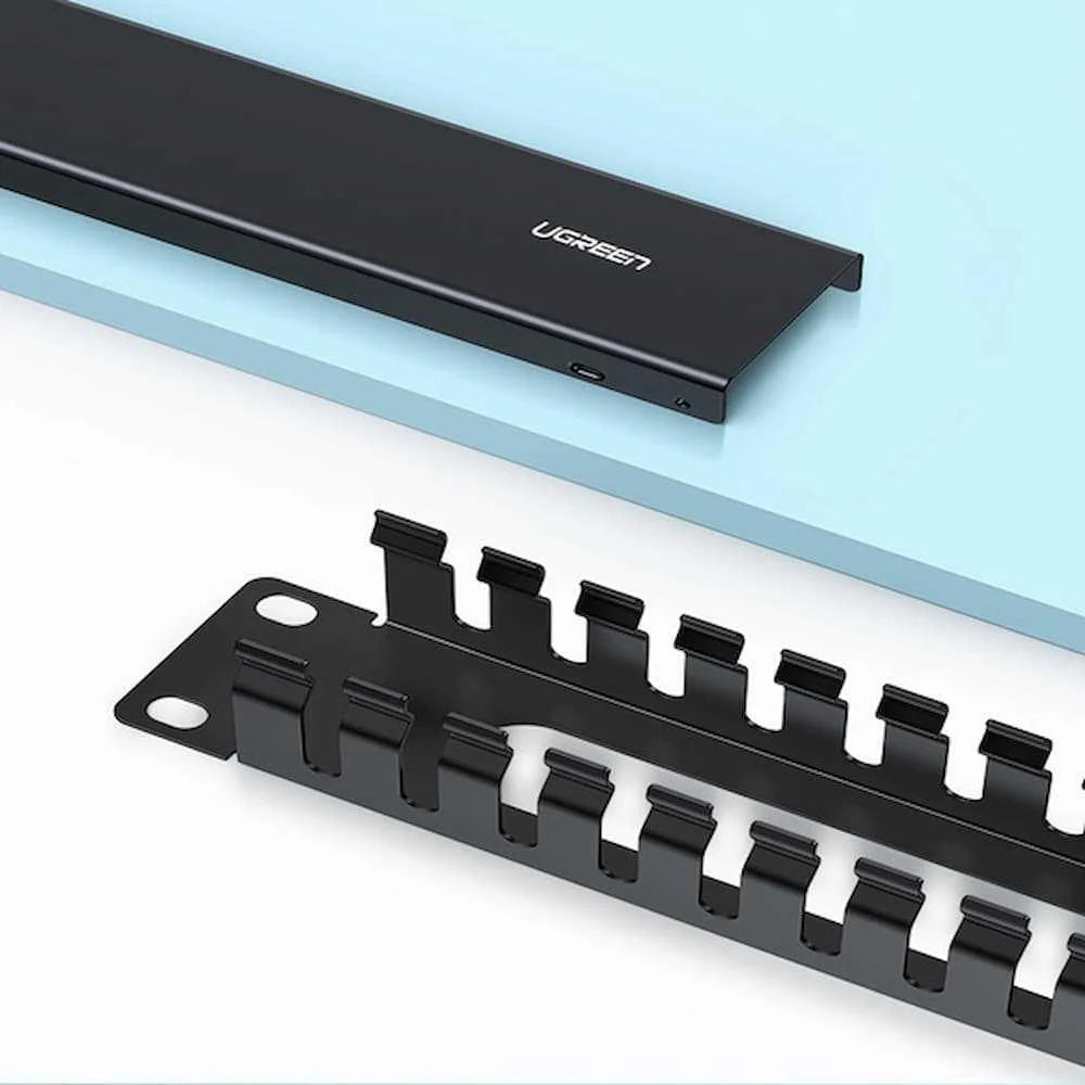 UGREEN NW128 Cable Organizer, 24 Ports, Black