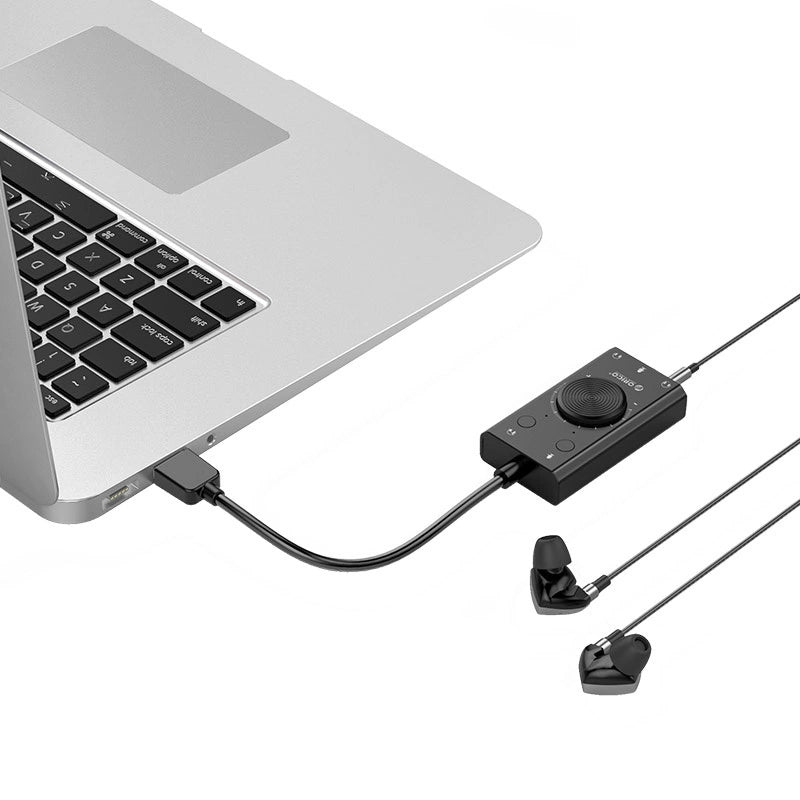 Orico SC2 USB Sound Card, 3 x 3.5mm Jack, Black