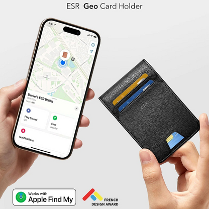 ESR Classic Geo Carbon Wallet with Find My Function and RFID Protection, Black, Resealed
