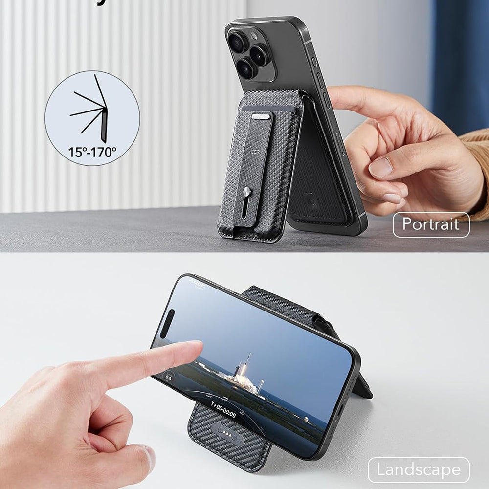 Magsafe Wallet, ESR, Find my Wallet Carbon, Black