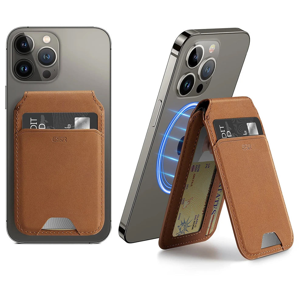Magsafe Wallet, ESR, Stand, Brown