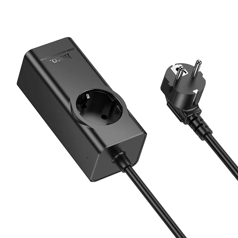 HOCO NS9 Extension Cord, 1 x Schuko, Black