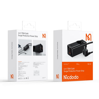 McDodo CH-4620 Extension Cord, 1 x Schuko, Black