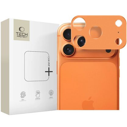 Tech-Protect Camalloy Fit+ Rear Camera Protection Frame for Apple iPhone 17 Pro Max, Aluminum, Orange