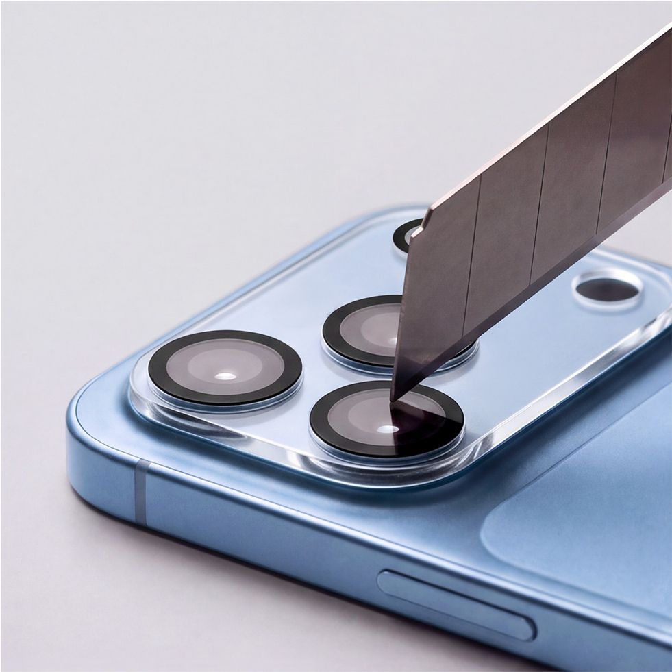 Tech-Protect Cam Fit+ Rear Camera Protection Frame for Apple iPhone 18 Pro, Tempered Glass, Transparent