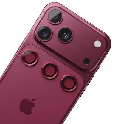 OEM Rear Camera Protection Frame for Apple iPhone 18 Pro, Tempered Glass, Burgundy