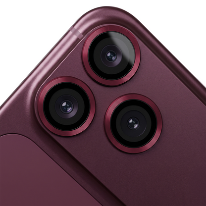 OEM Rear Camera Protection Frame for Apple iPhone 18 Pro Max, Tempered Glass, Burgundy