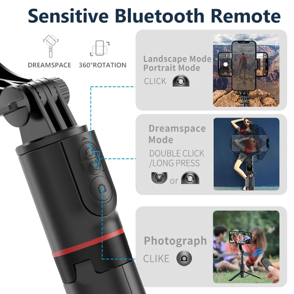 Selfie Stick Bluetooth Techsuit L19, Universal, Black