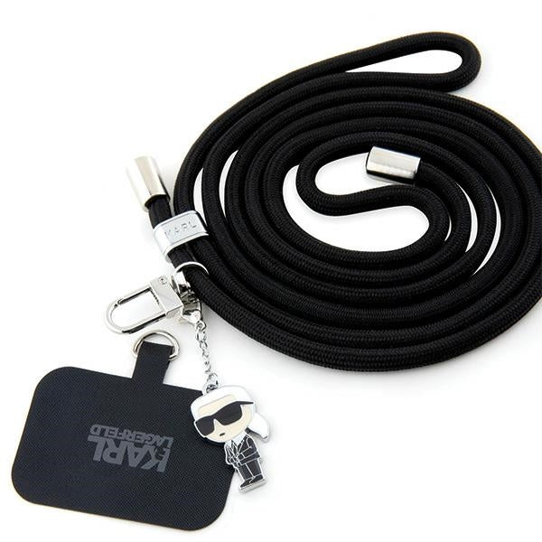 Karl Lagerfeld Ikonik Karl Phone Lanyard, Universal, Black