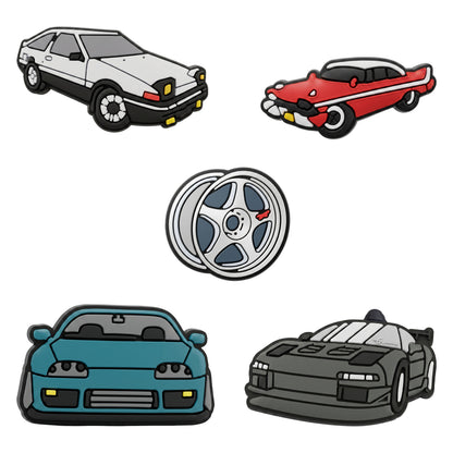 3D OEM Fast Cars Sticker for Phone / Tablet Case, Set of 5 pieces, Multicolor