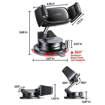Lisen Car Mount A609, 4inch - 7 inch, Black YL0225120003