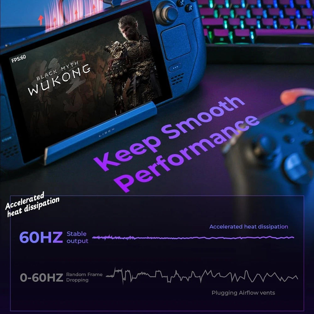 Hub Support with Cooler Lisen S1 for ROG / Lenovo / Razer / Aya / Logitech / Onexplayer Series, Black YL0423110005