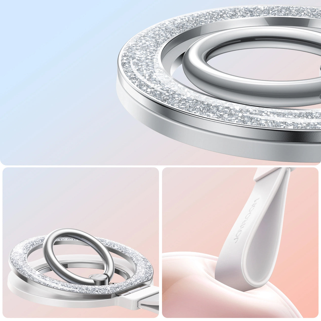 Joyroom JR-ZS425 Glitter Ring Holder, Universal, White