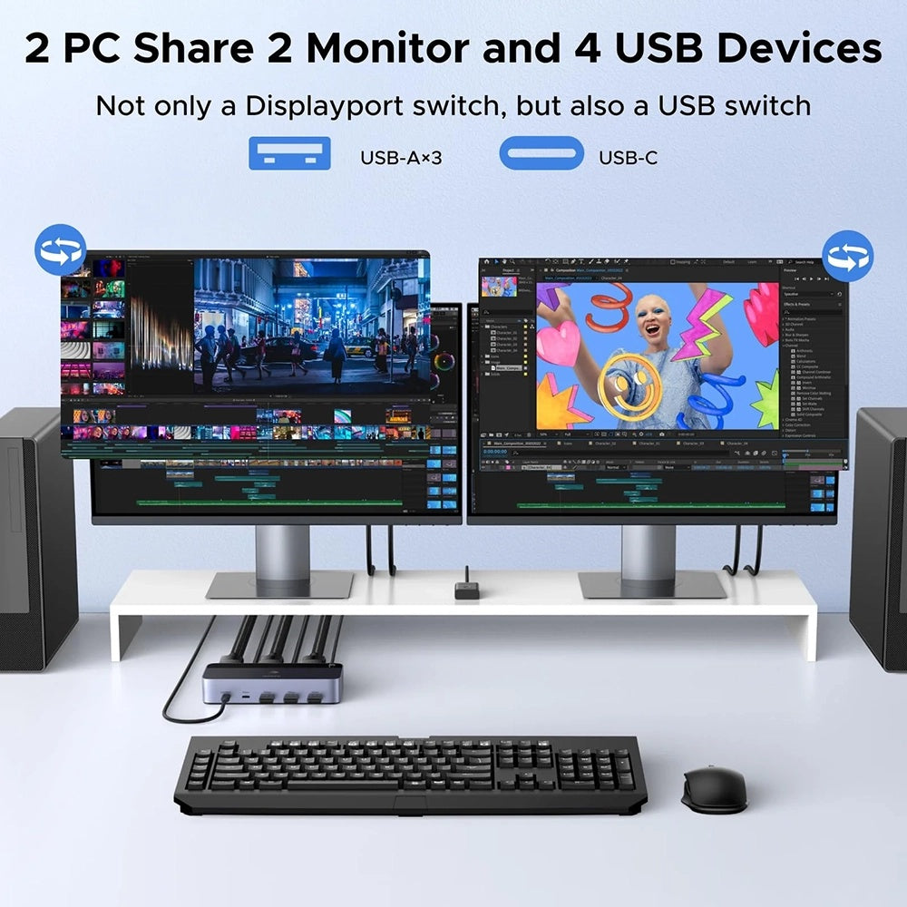 UGREEN AK700 (55851) Gray DisplayPort Video Switch