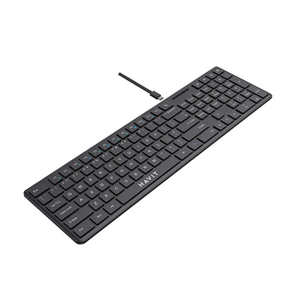 HAVIT KB252 Wired USB Keyboard, USB-C, 1.5m, Black