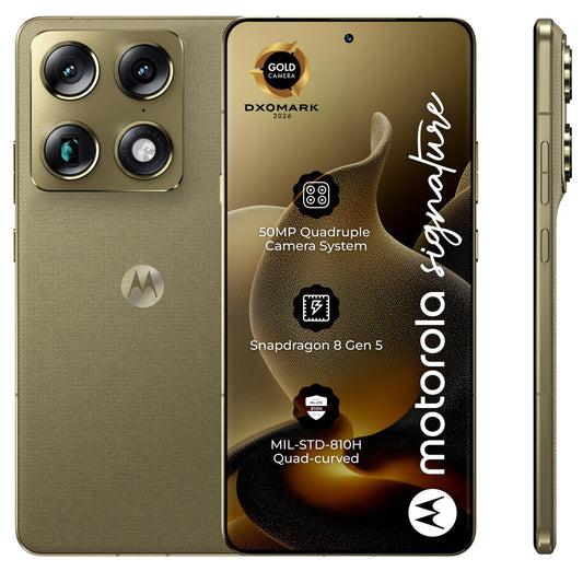 Motorola Signature 5G Mobile Phone, 512GB, 16GB, Pantone Olive PBAB0003SE